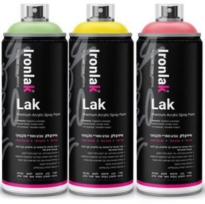 ספריי צבע זוהר מקצועי + פריימר IRONLAK